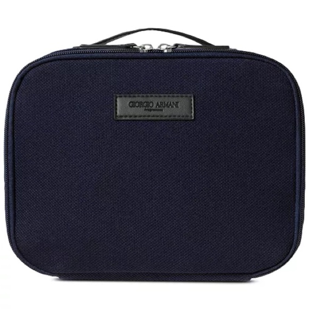 New! Giorgio Armani Navy Dark Blue Toiletry Bag Case Travel Pouch